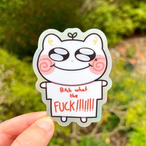 B*tch WTF! Sticker | Premium Holographic Vinyl Sticker | Sticker Sheet, Bullet Journal Stickers, Funny Stickers