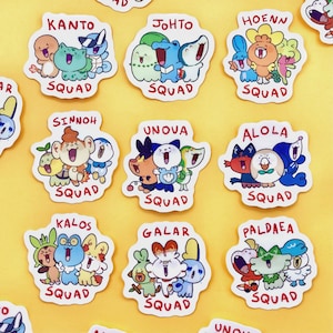 Poke Squad Stickers | Premium Vinyl Sticker | Sticker Sheet, Bullet Journal Stickers, Funny Stickers, cute and silly