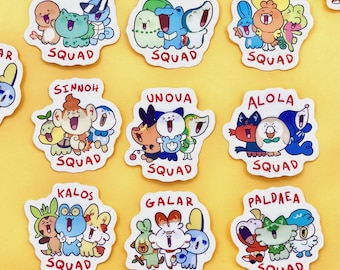 Poke Squad Stickers | Premium Vinyl Sticker | Sticker Sheet, Bullet Journal Stickers, Funny Stickers, cute and silly