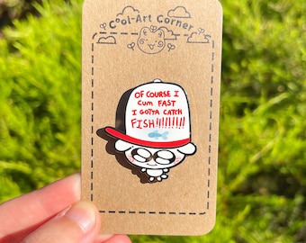 Emaille pin I Catch Fish | Grappig memecadeau