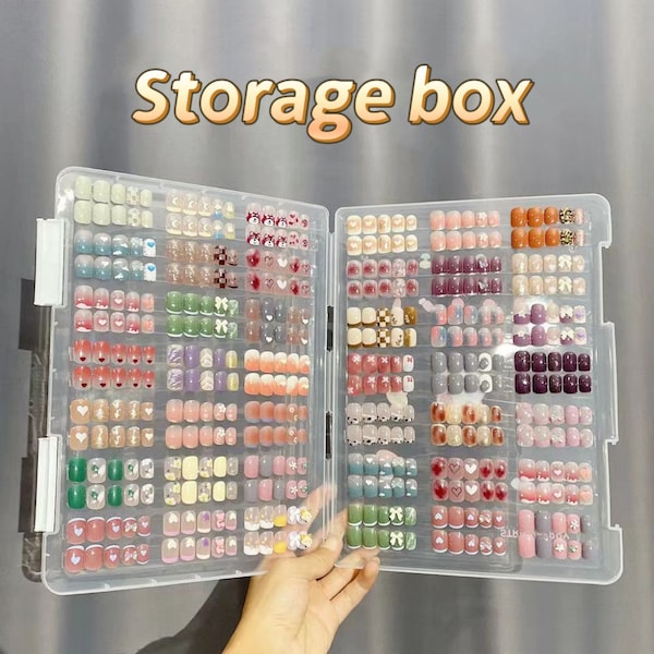 Press on nails storage box | reusable organization nail box | Large/ Small Sizes