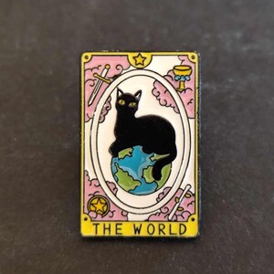 Carte tarot "The Worl" enamel alfiler spillette stift "The World"