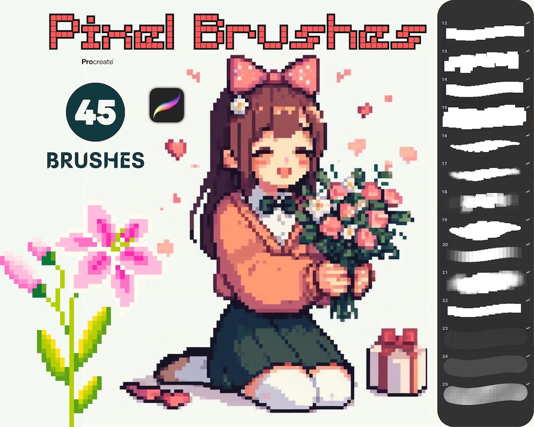Procreate Pixel Brushes | 8-bit & Pixel Art Brush Set for iPad | Game ...