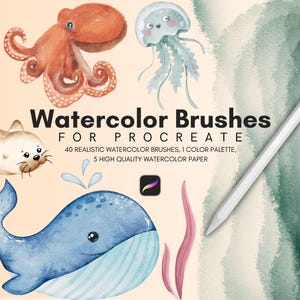 Procreate 用水彩画ブラシ、水彩ブラシ パック、Procreate ブラシ、iPad ブラシ