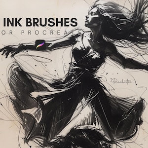 36 Ink Brushes for Procreate - Alcohol Markers, Line Art, Pencil & Ink Brush Set with Paper Textures