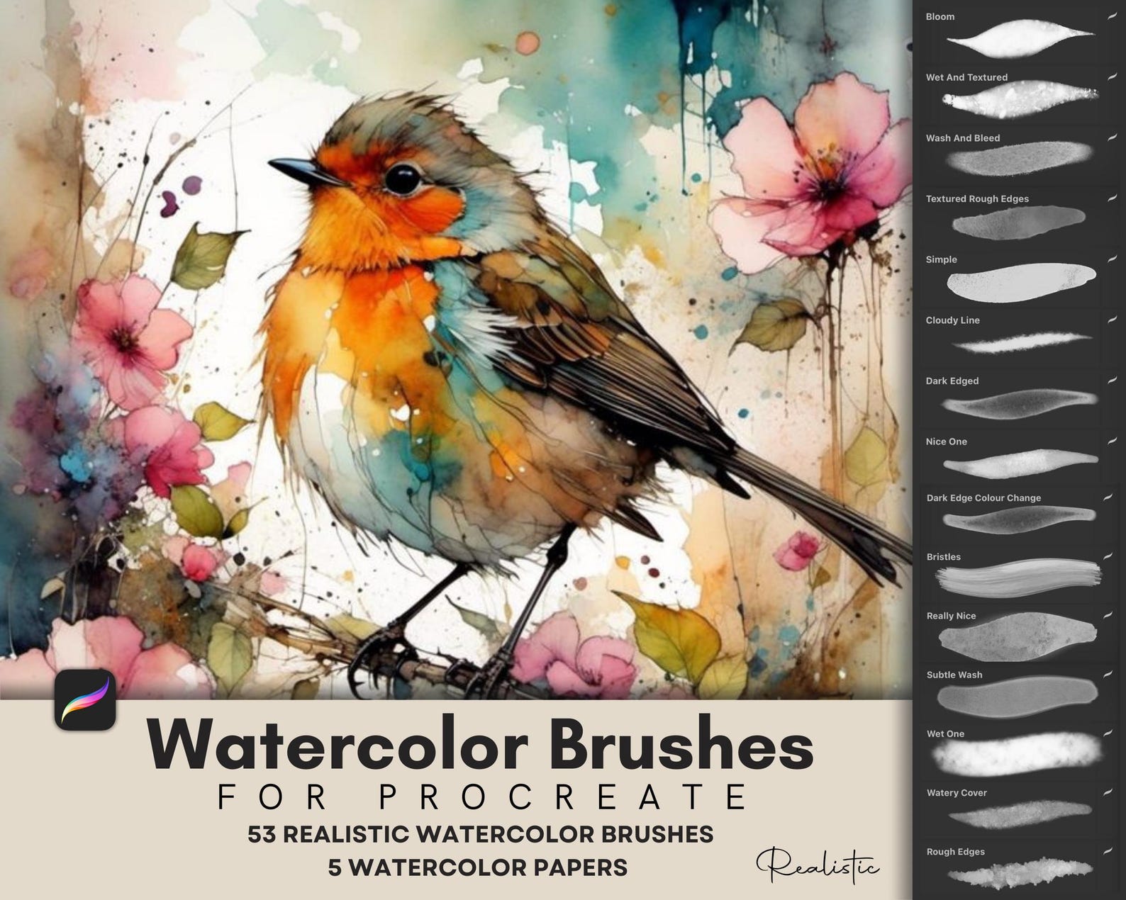 Realistic Watercolor Brushes for Procreate – iPad Painting Kit ...
