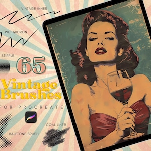 Vintage Ink Procreate Brushes | Retro Comic & Texture Brushes | Procreate Pattern, Ink Brush Set for Digital Art, Illustration