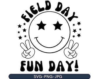 Field Day Fun Day SVG,Field Day Shirt SVG File, Field Day Svg, Retro School Game Day, Smiley Face Svg, Field Day Teacher Shirt