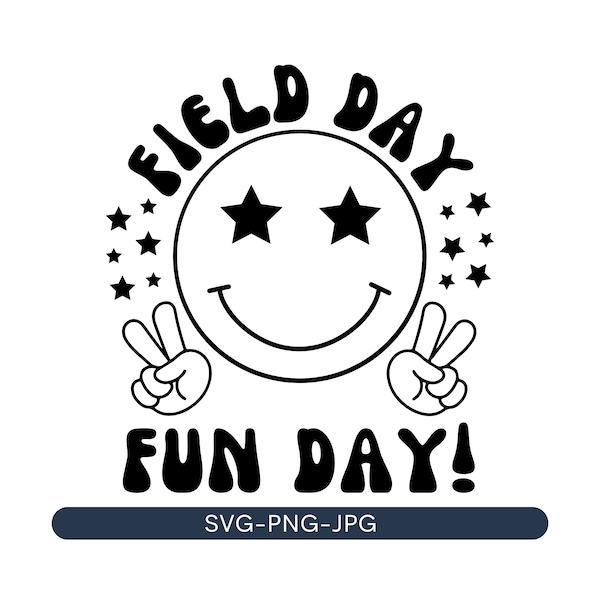 Field Day Fun Day SVG,Field Day Shirt SVG File, Field Day Svg, Retro School Game Day, Smiley Face Svg, Field Day Teacher Shirt