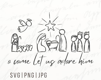 Christmas PNG | SVG, Christian Designs, Nativity Scene Svg, Advent Christian Christmas SVG, Merry Christmas Svg, Christmas Sublimation File