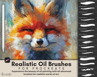 Procreate Oil Paint Brushes Set - Realistic Impasto, Acrylic & Abstract Painting Kit for iPad Artists