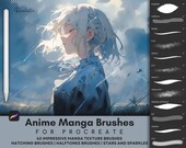 Procreate Anime & Manga Brush Set: Soft Style, Chibi, Lineart, Comic Tones, Sketching Brushes for Digital Art