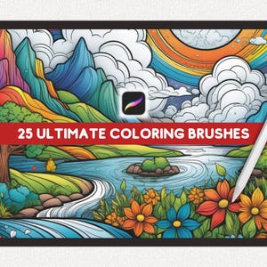 Ultimate Procreate Coloring Brush Pack | Procreate Colored Pencil Brushes & iPad Digital Download | Procreate Color Palettes