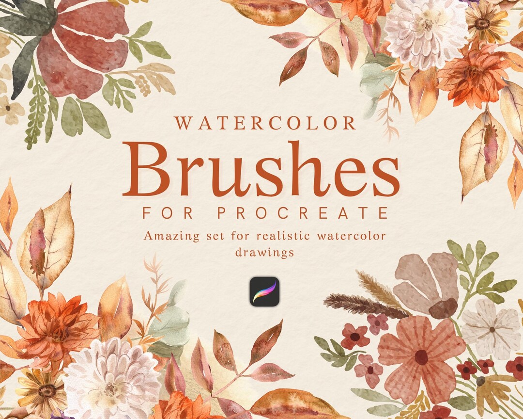 Procreate Watercolor Brush Set – 35 Realistic Painting Brushes (digital ...