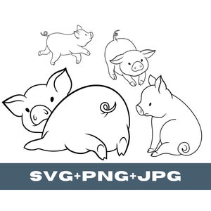 cute pig svg, png, piglet svg, farm animal svg, pig clip art gift