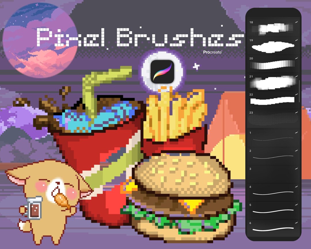 Procreate Pixel Brushes, iPad Brushes,game Design,procreate Pixel Brush ...