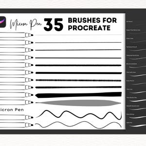 Procreate Fine Liner Brush Set | Micron Pen-Inspired Fineliners, Stipple & Inking Brushes for Line Art and Illustration