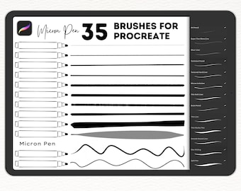 Procreate Fine Liner Brush Set | Micron Pen-Inspired Fineliners, Stipple & Inking Brushes for Line Art and Illustration