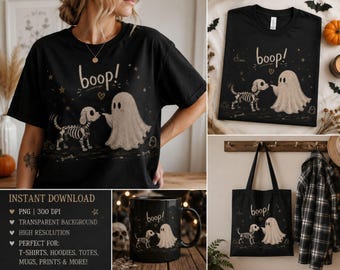 Boo-P Ghost Dog PNG, Cute Halloween Dog, Funny Ghost Puppy Shirt Design, Spooky Dog Lover Digital Download