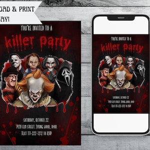 Halloween Party Invitation, Horror Halloween Party Invitation, Horror Movie, Horror Party, Halloween Party, Halloween Birthday Party
