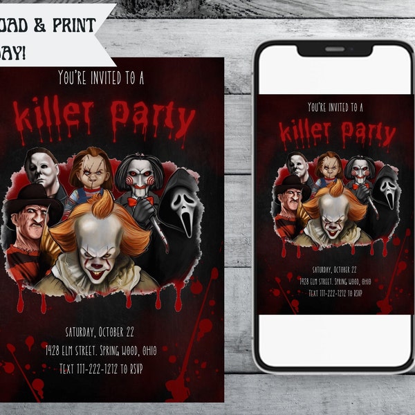 Halloween Party Invitation, Horror Halloween Party Invitation, Horror Movie, Horror Party, Halloween Party, Halloween Birthday Party