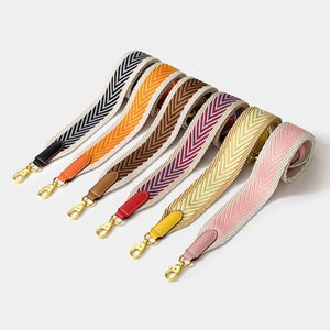 6 Farben 2 '' breiter Ersatz-Taschengurt mit weißem Rand Designer-Taschengurt Crossbag einzelne Schulter-Handtaschengurt
