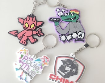 PVC Rubber Keychain, Promotional Soft 2D Key Tags Promote Your Brand with Keychain 100 PCS