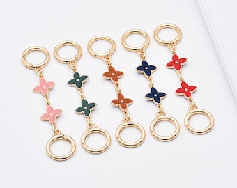 5 colors four-leafed clover Purse Extension Chain one Shoulder Handbag Replacement Chain, Extension Bag Chain Bag Strap Extender Accessory