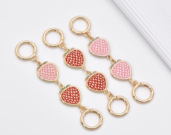 Strawberry Resin Purse Extension Chain, red pink Crossbag Shoulder bag strap Replacement Chain Bag strap Chain, Bag Strap Extender Accessory