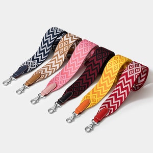 2-Muster Kombination Design Taschengurt 2 '' breit Ersatz Taschengurt Schulter Handtaschengurt Crossbag 6 Farben gewebt Strap Ersatz