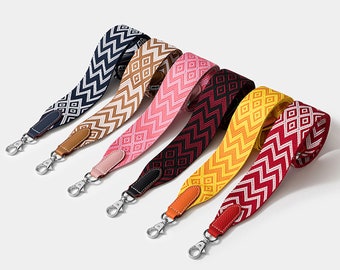 Combinación de 2 patrones Diseño Correa para bolso 2'' de ancho Reemplazo de correa para bolso Correa para hombro Bolso cruzado 6 colores Reemplazo de correa tejida