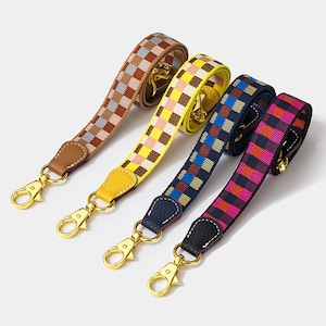 1 "(2,5 cm) quadratisches Gitter Ersatzgurt Mode Schultergurte für Taschen beliebte Schultergurt Ersatz Designer Taschengurte Geldbörse Gurt