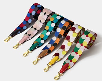 Colorful Polka Dot Bag Strap: 2'' Wide Polyester Replacement Strap