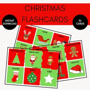 Printable Christmas Themed Flashcards - (SEN, Children, Toddlers, Primary, PMLD) Instant Download