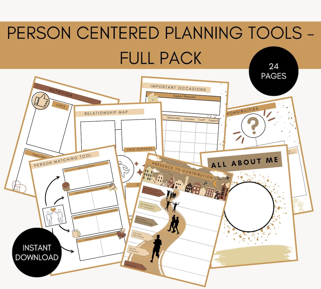 Person Centred Planning Tools - FULL PACK - COFFEE - Printable, Instant ...