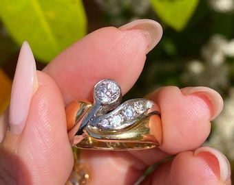 18k gold 750 gold mark natural diamond ring