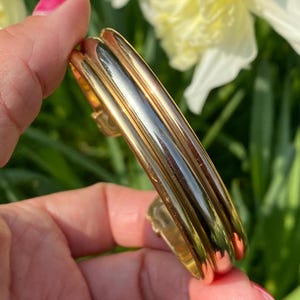 Pulseira Cartier Trinity 2C em ouro amarelo, branco e rosa 18 quilates, vintage, assinada ©1997, pulseira de designer French Hallmark Small Wrist Fit
