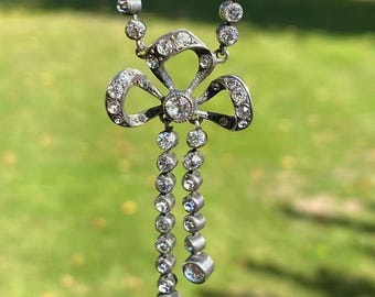 Victorian Silver Paste Necklace Antique Jewellery c.1890