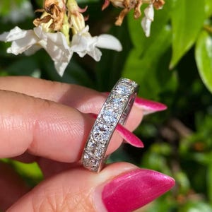 Eternity ring platinum 2.88 carats natural diamond band ring