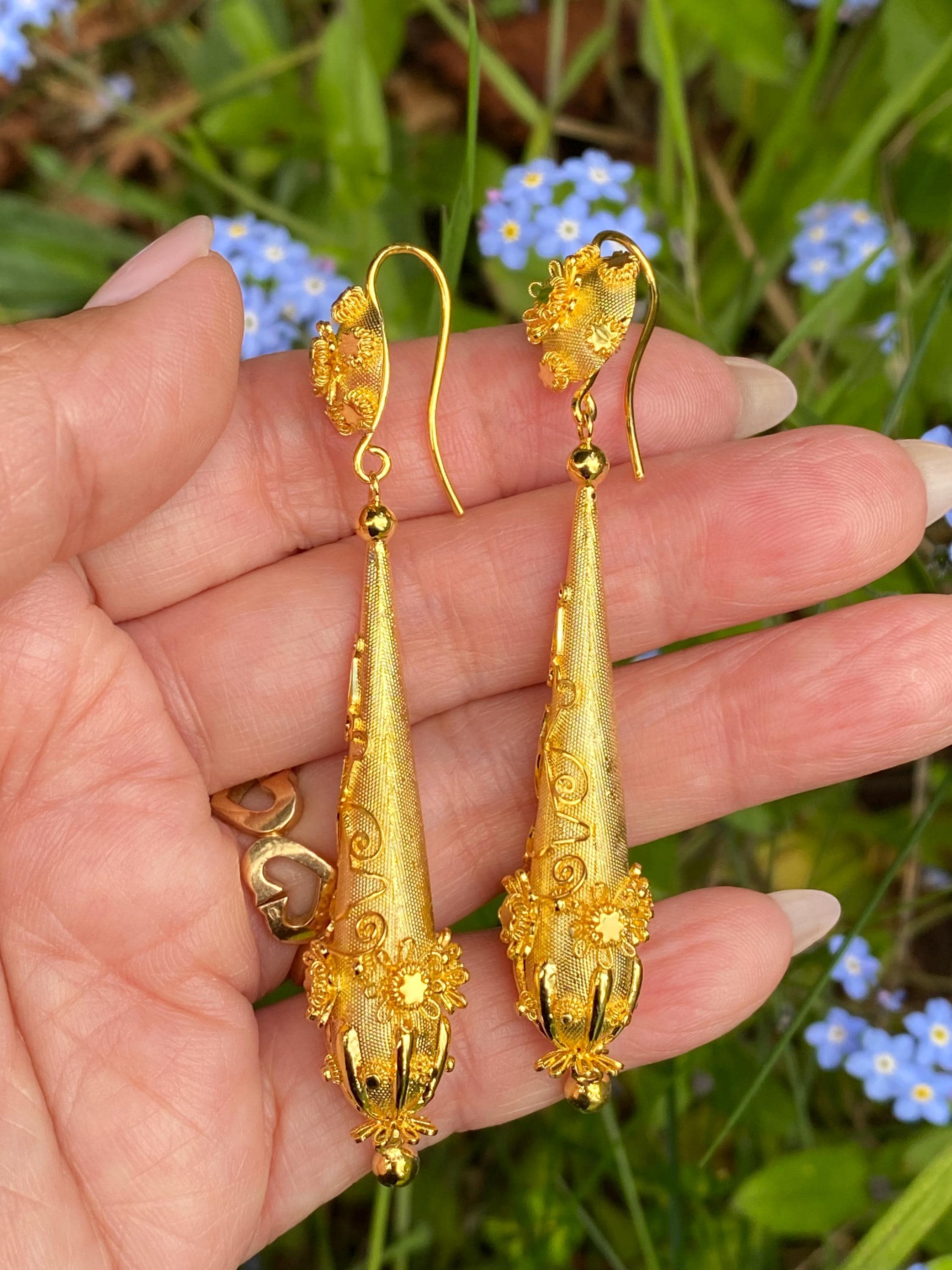 Georgian 15ct Gold Classic Craftsmanship Antique Earrings - Etsy
