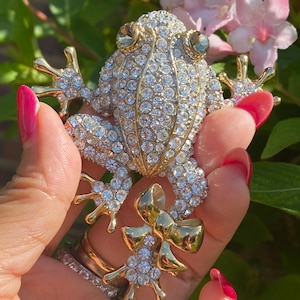 Vintage Butler & Wilson Multicoloured Rhinestone Frog With