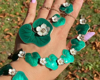 David-andersen Enamel Jewelry Set | C.1950s | Sterling Silver