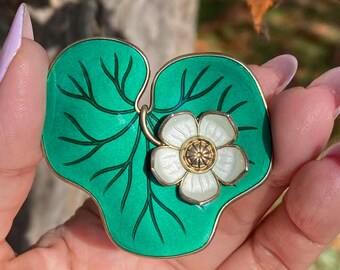 Y02 David Andersen 花型ブローチ 約4.5cm　シルバー David-andersen Enamel Jewelry Set | C.1950s | Sterling Silver