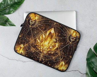 Laptoptas met citrienversieringen