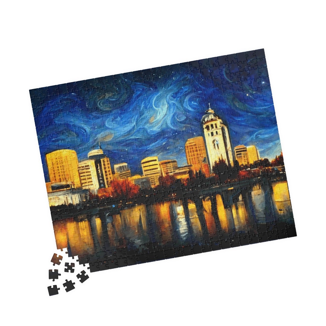 Sacramento Art Painting of Sacramento City Skyline Under a Etsy