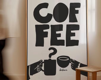 Retro Coffee Art Print: Modern Kitchen Decor