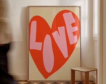 Heart Love Poster: Hand Drawn Minimalist Print