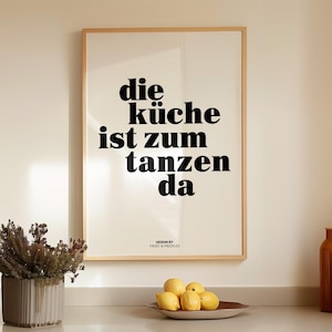 Die Küche ist zum Tanzen da Poster, This Kitchen Is for Dancing Print, Küchenbilder Sprüche, Küchendeko Wand, Küchen Deko Poster Modern