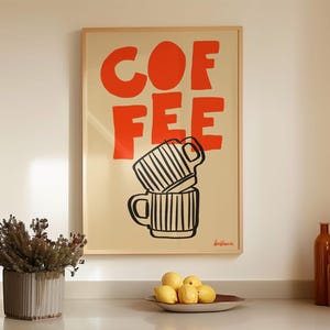 Kaffee Poster, Küchen Poster, Minimalistisches Kaffee Poster, Espresso Poster Druck, Kaffee Bar Dekor, moderne Küchen Kunst, Boho Italienische Wandkunst