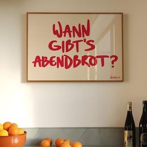 Wann Gibt's Abendbrot Print: German Kitchen Wall Art